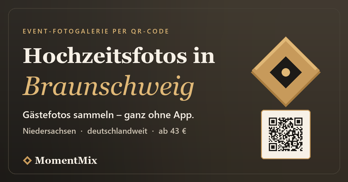 Hochzeits- und Event-Fotogalerie für Braunschweig – Gästefotos per QR-Code sammeln, ohne App | MomentMix