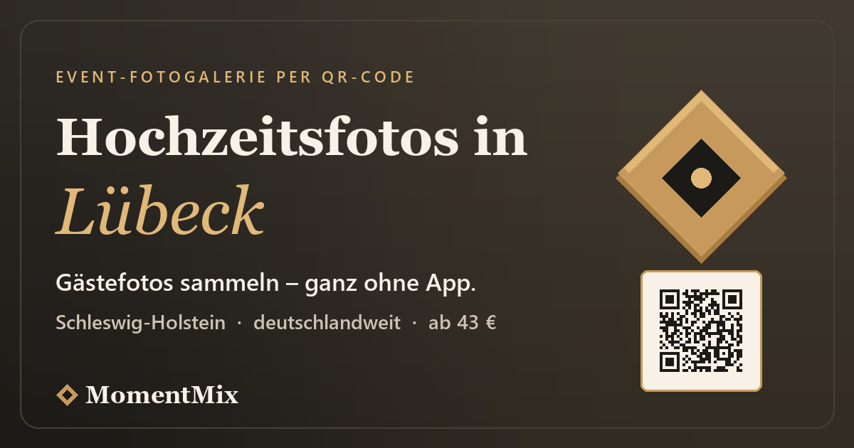 Hochzeits- und Event-Fotogalerie für Lübeck – Gästefotos per QR-Code sammeln, ohne App | MomentMix