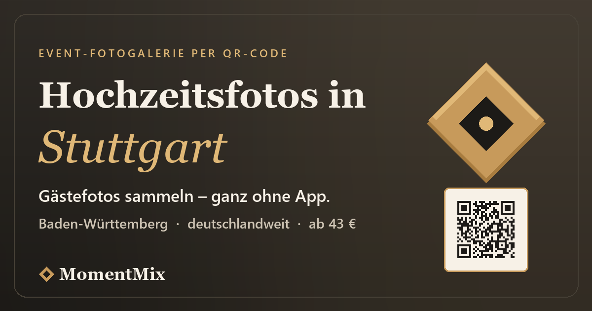 Hochzeits- und Event-Fotogalerie für Stuttgart – Gästefotos per QR-Code sammeln, ohne App | MomentMix